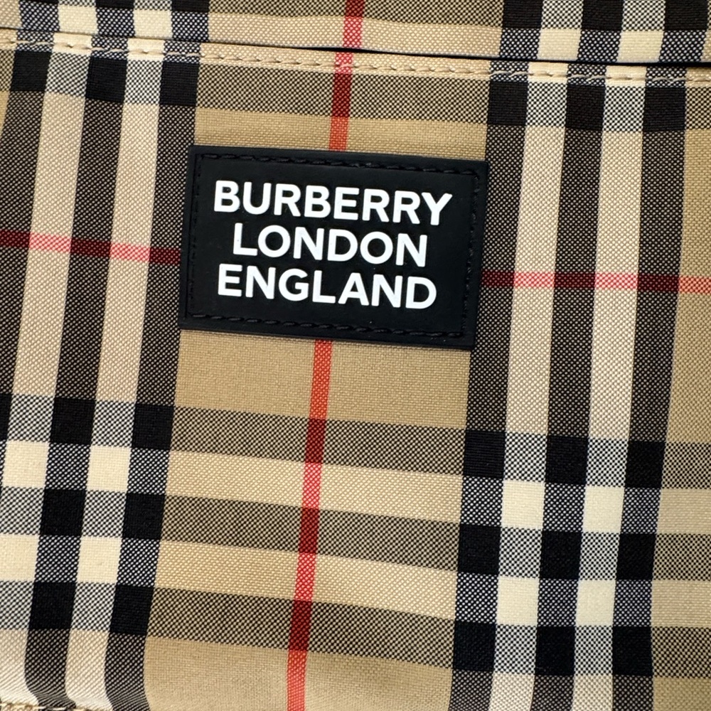 Burberry LONDON ENGLAND Beige and Black Check Belt Bag - Picture 2 of 12